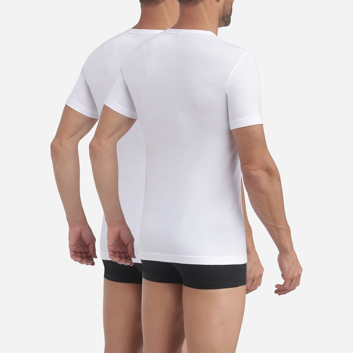 Conjunto de 2 camisetas lisas com decote em V