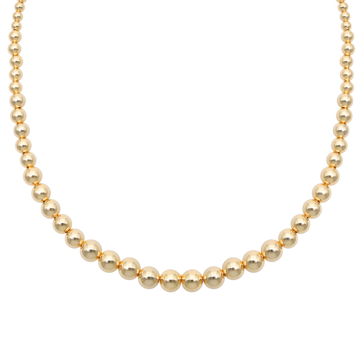 Collier Argent Chaine Boules Dorées