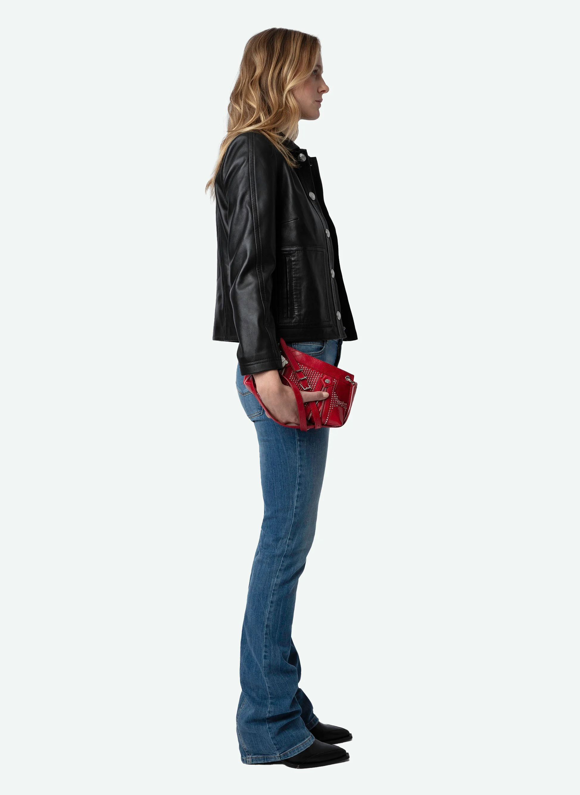 SUNNY MOOD - Sac bandoulière en cuir vernis | Rouge