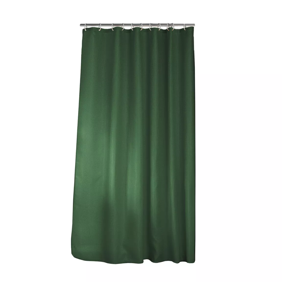 Rideau de douche effet tissé à anneaux (180 x 200 cm) Quartz Vert kaki