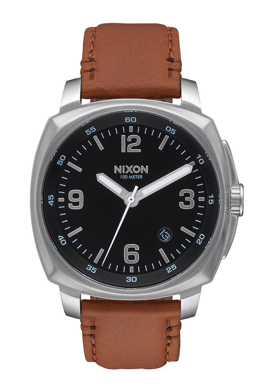 Nixon The Charger Leather Black / Saddle Silber A1077-1037