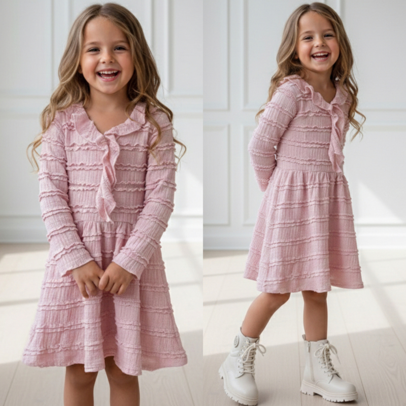Ruffle Dream Jurk - roze