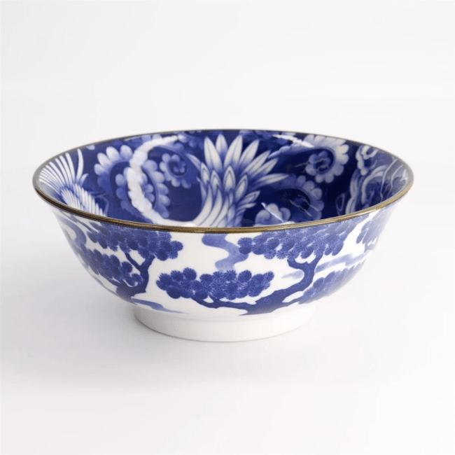Tokyo Wa Mix Kraanvogel Kom 20.5x8cm Blauw/ Wit