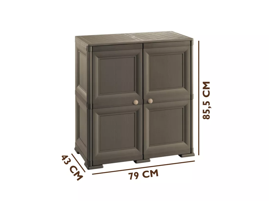 Tontarelli Armoire omnimodus - 2 modules avec porte en bois modèle angora en wengue 79 x 43 x 85,5cm