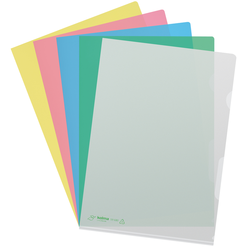 Kolma Sichtmappen LineaVerde, 10 Stück, A4, 110 µm, genarbt, assortiert