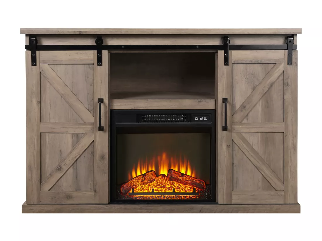 Buffet rustique avec cheminée électrique 2000W
