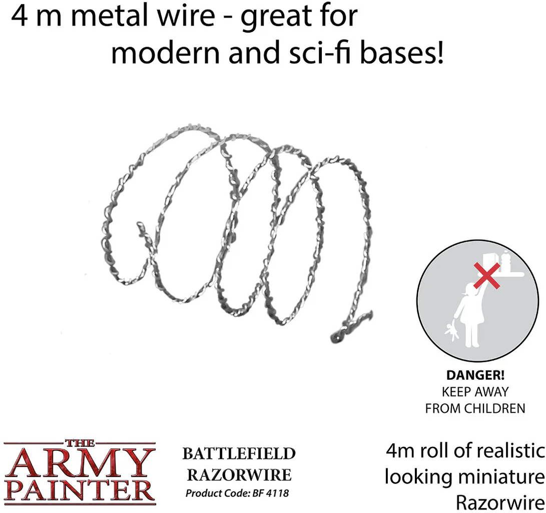 The Army Painter  Battlefield Basing: Battlefield Razorwire    Realistisch aussehender Stacheldraht