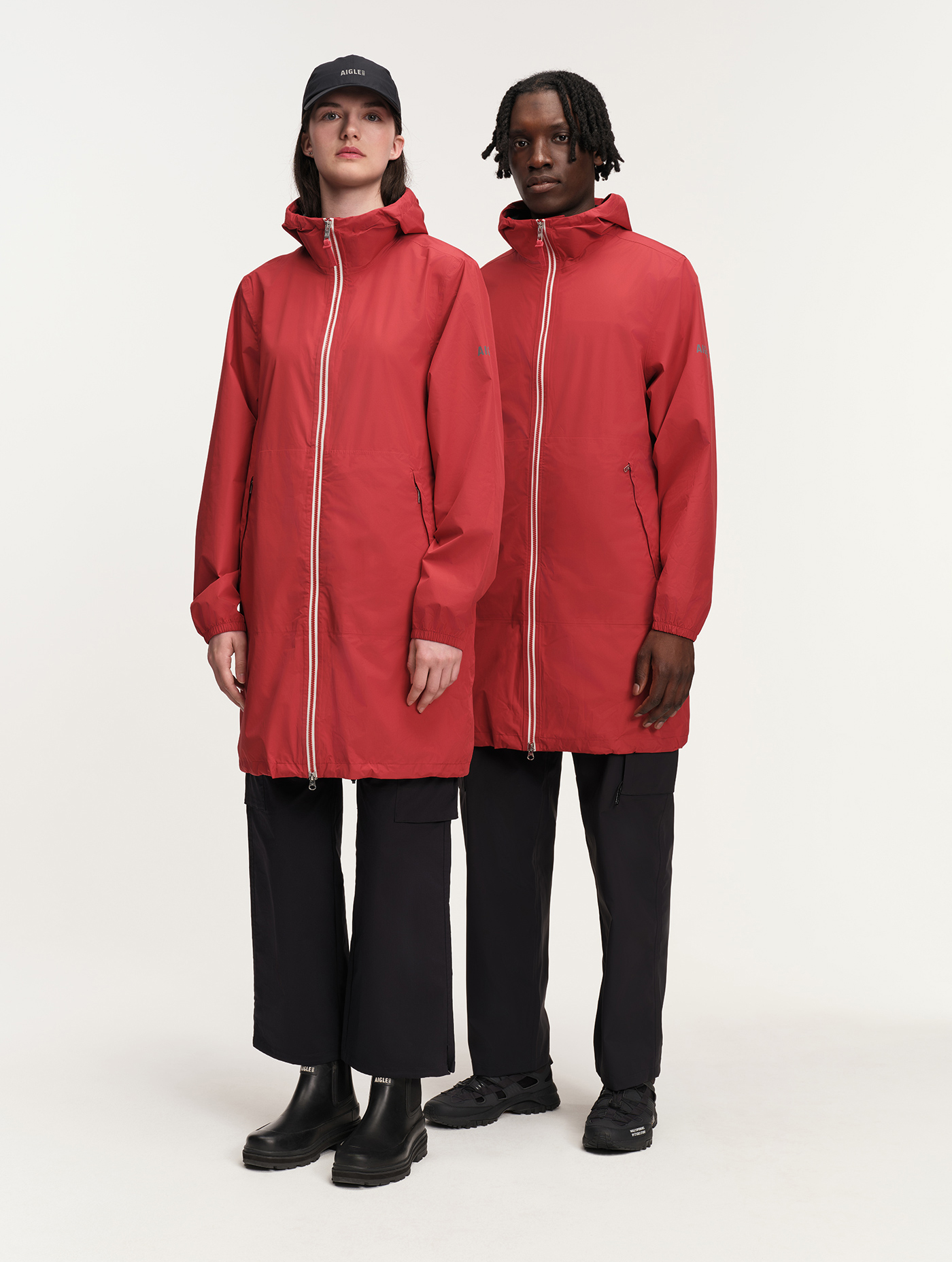 Rainpack 90 : Imperméable mixte coupe-vent MTD , long et pliable GRENAT