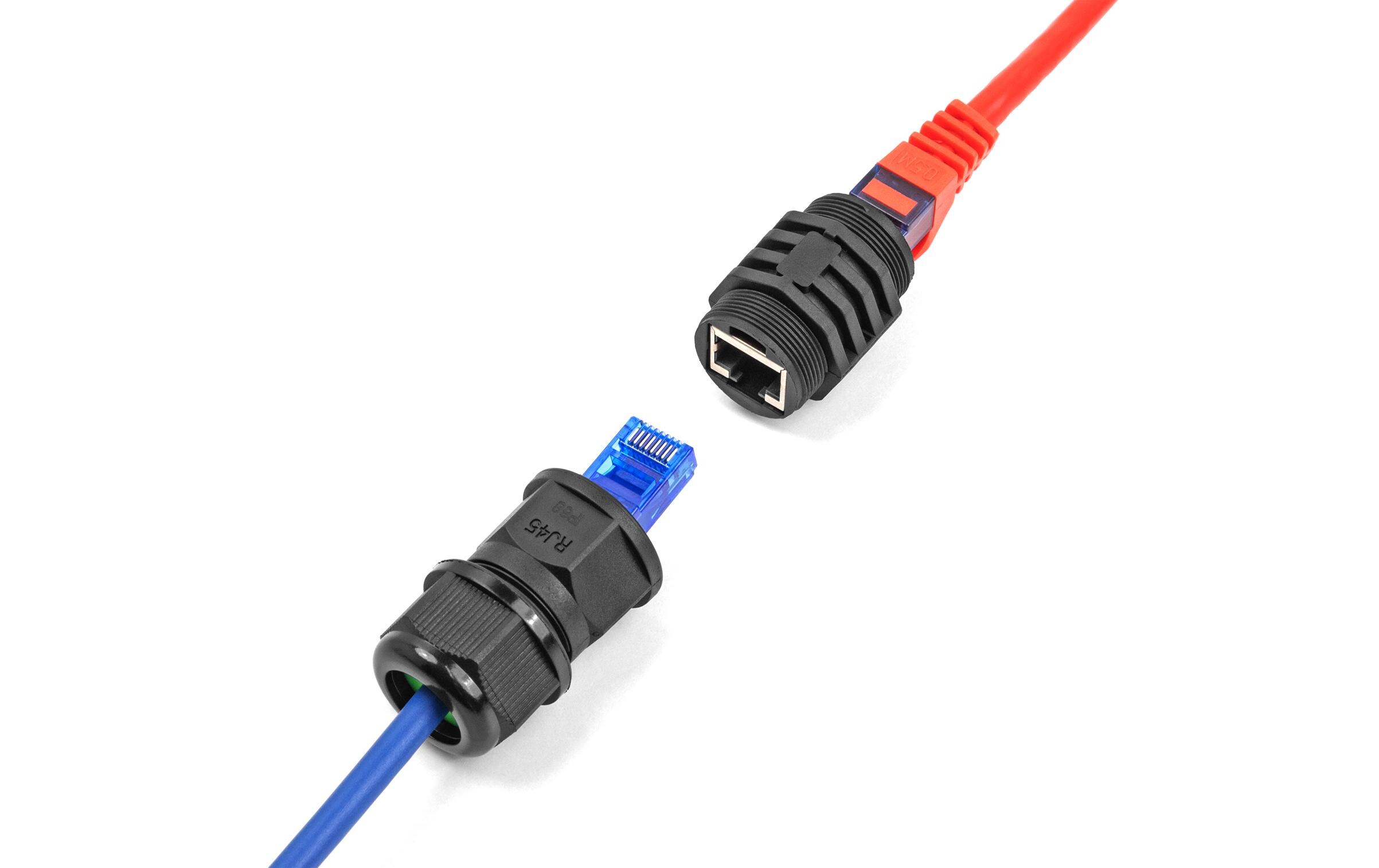 Einbaumodul RJ45 Cat.6A, IP67 staub- und wasserdicht 1 StückDelock RJ45 Cat.6A Einbaumodul IP67 staub- und wasserdicht