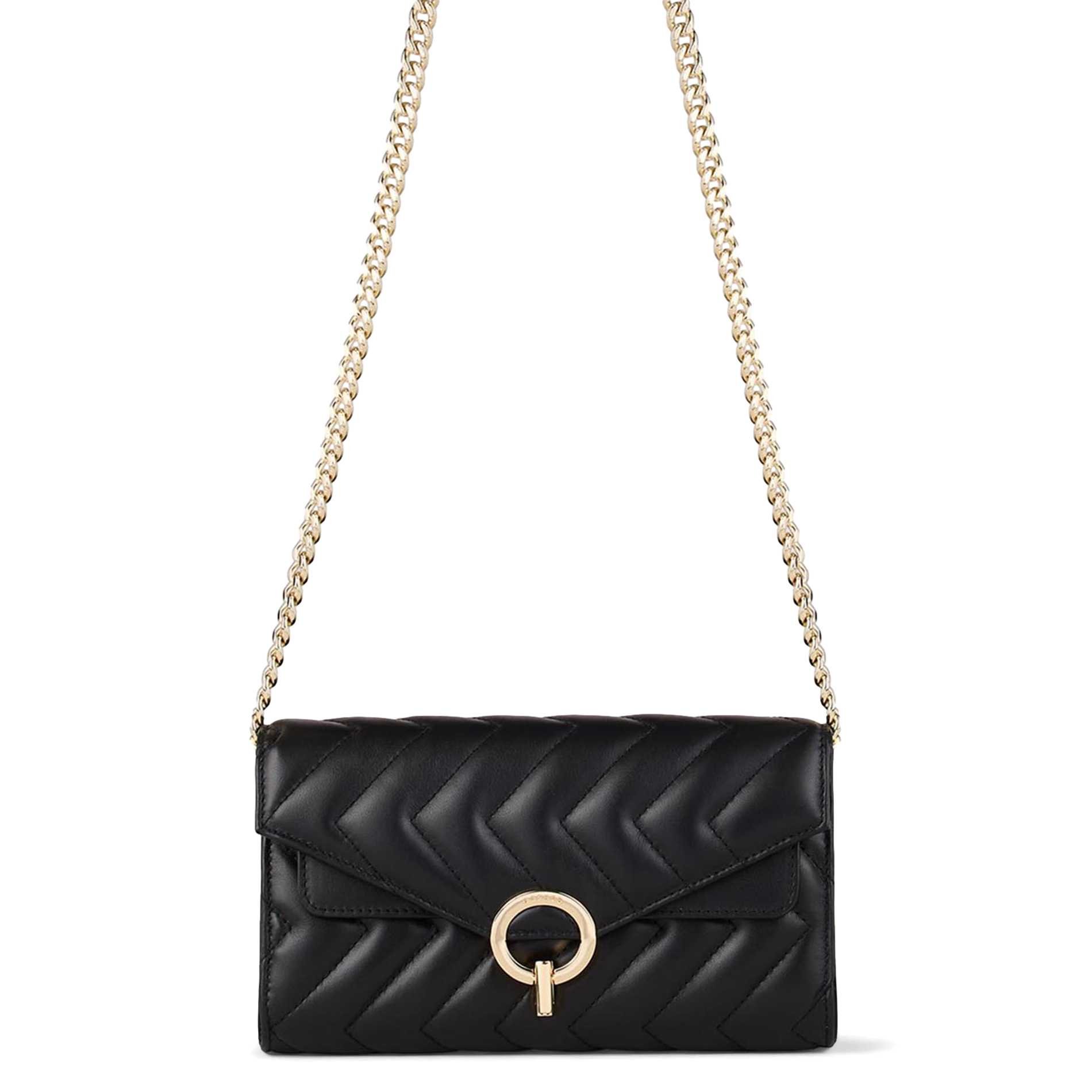 Pochette en cuir matelassée | Noir