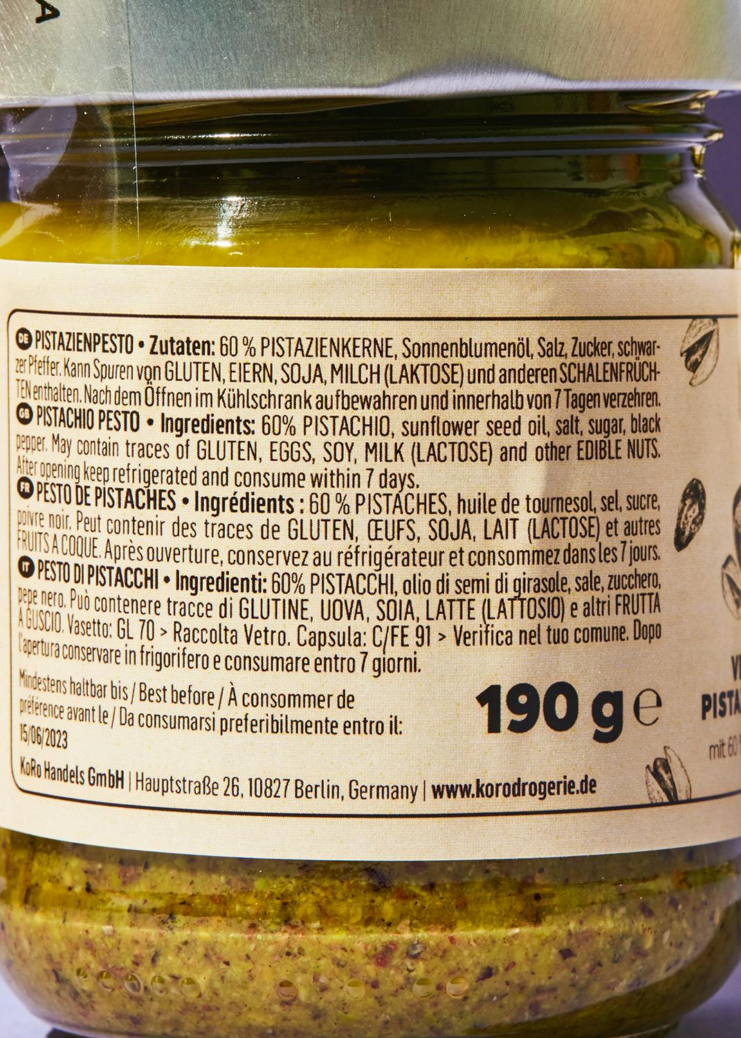 Veganes Pistazien Pesto 190 g