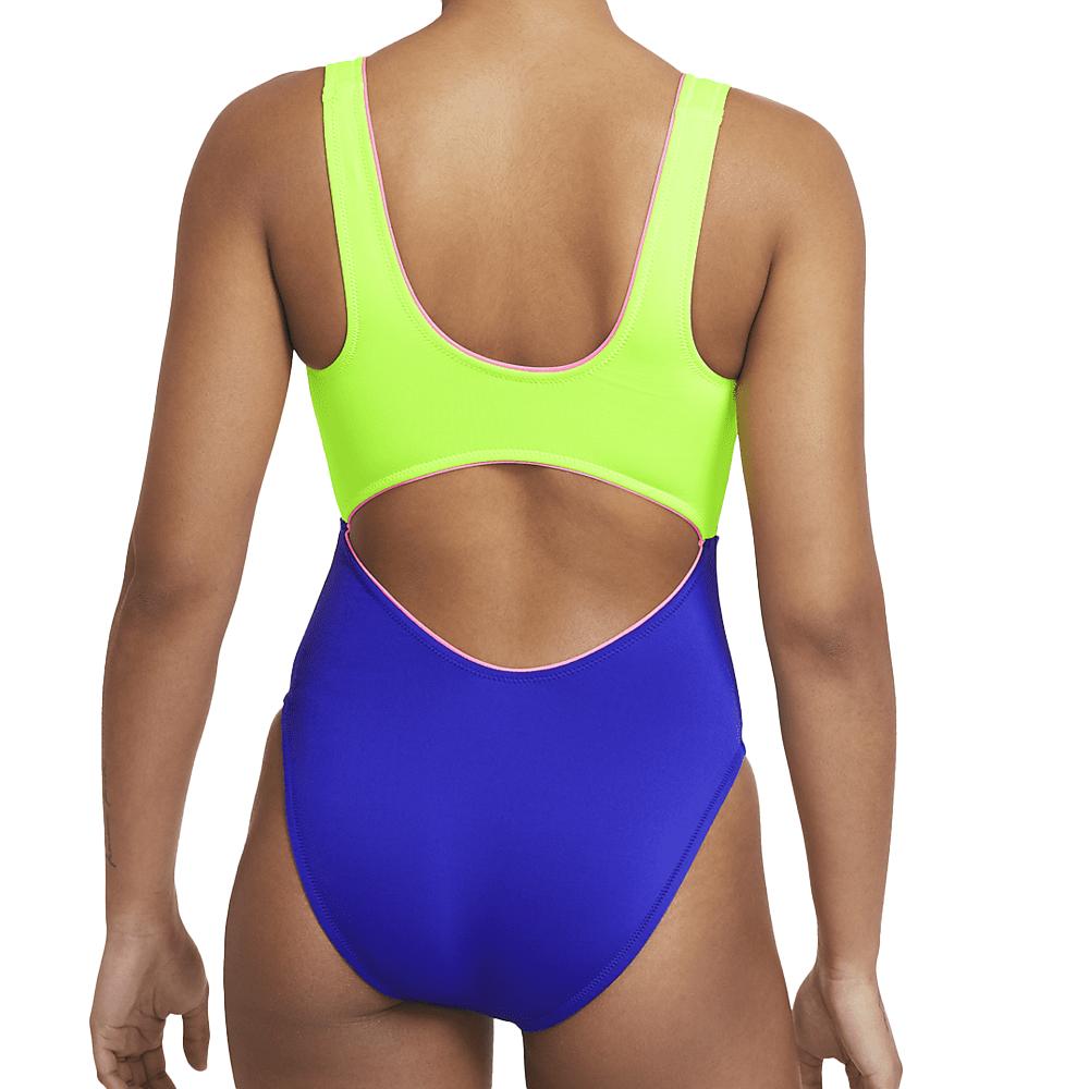 Nike Maillot de bain 1 pièce Jaune/Bleu Femme Nike Cutout