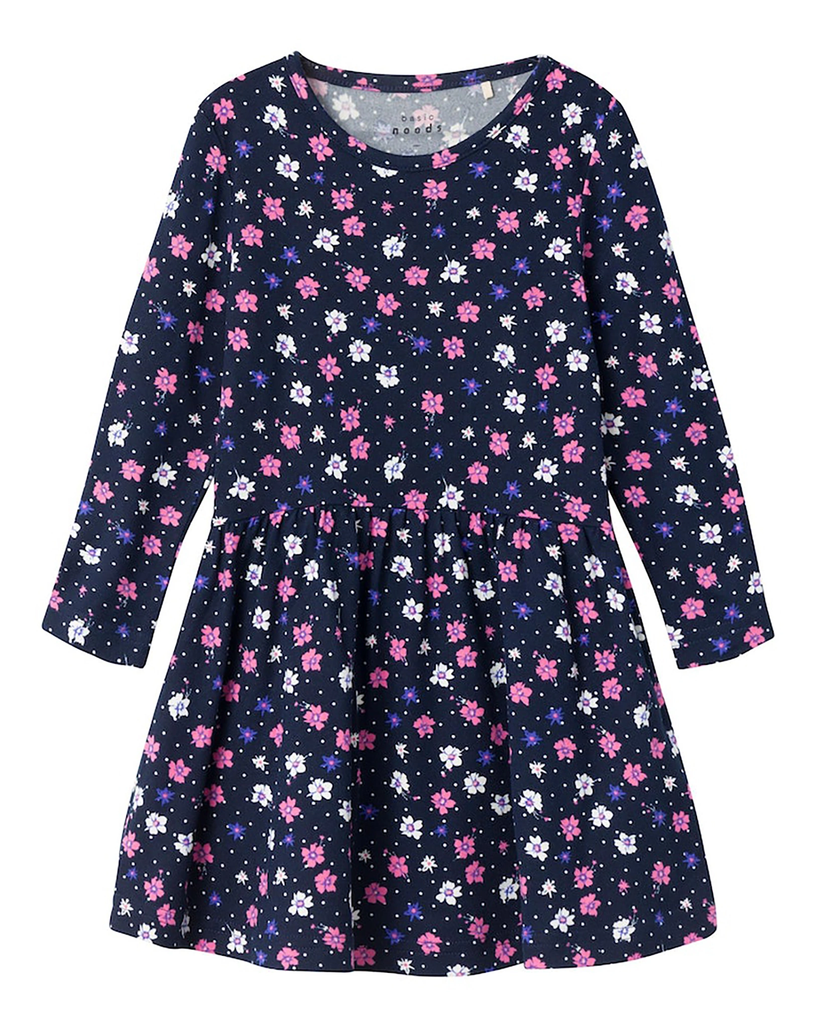 Langarmkleid NMFVINNA FLOWER in darl sapphire