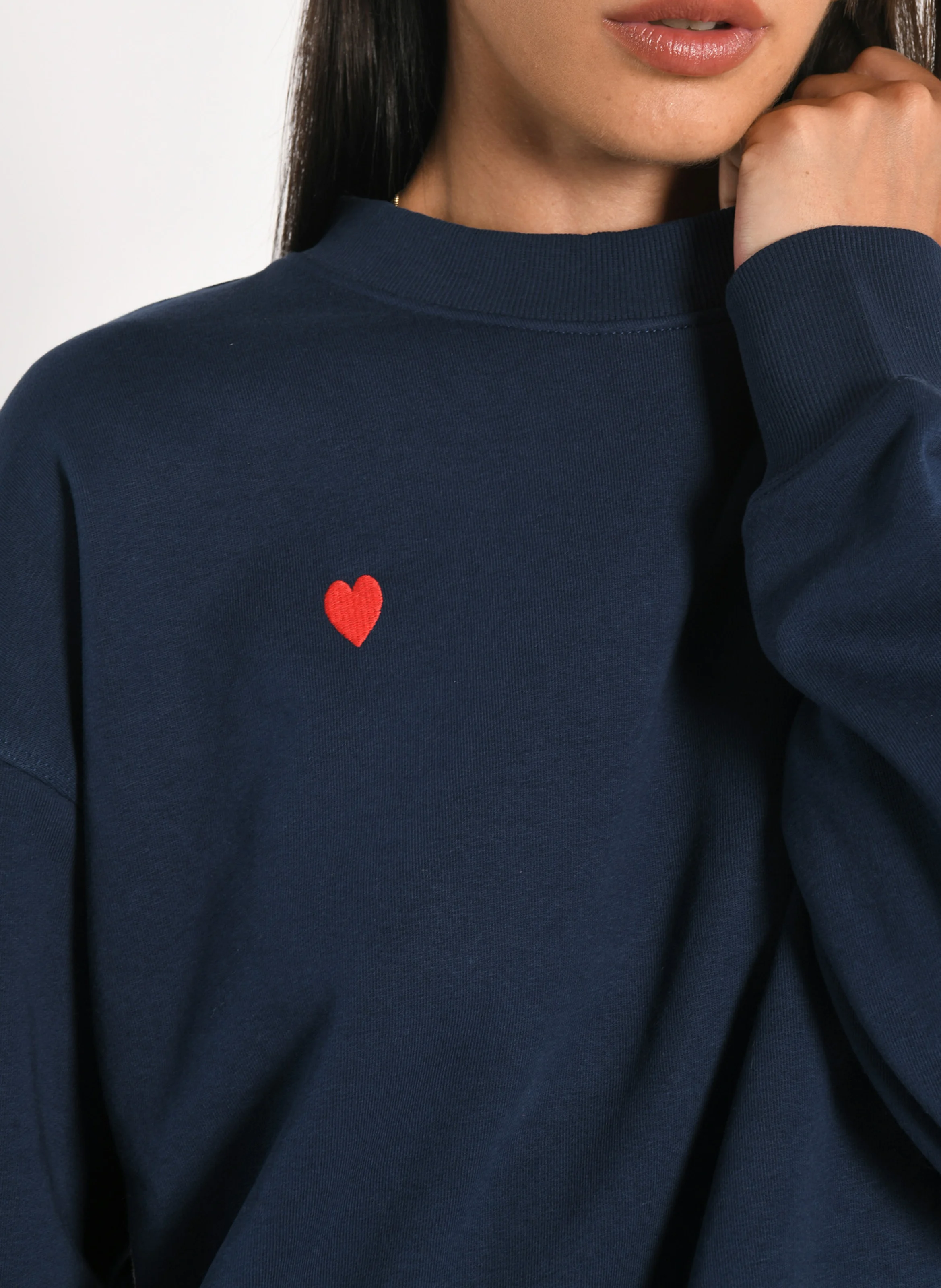 SUZY - Sweat ample en coton mélangé | Bleu