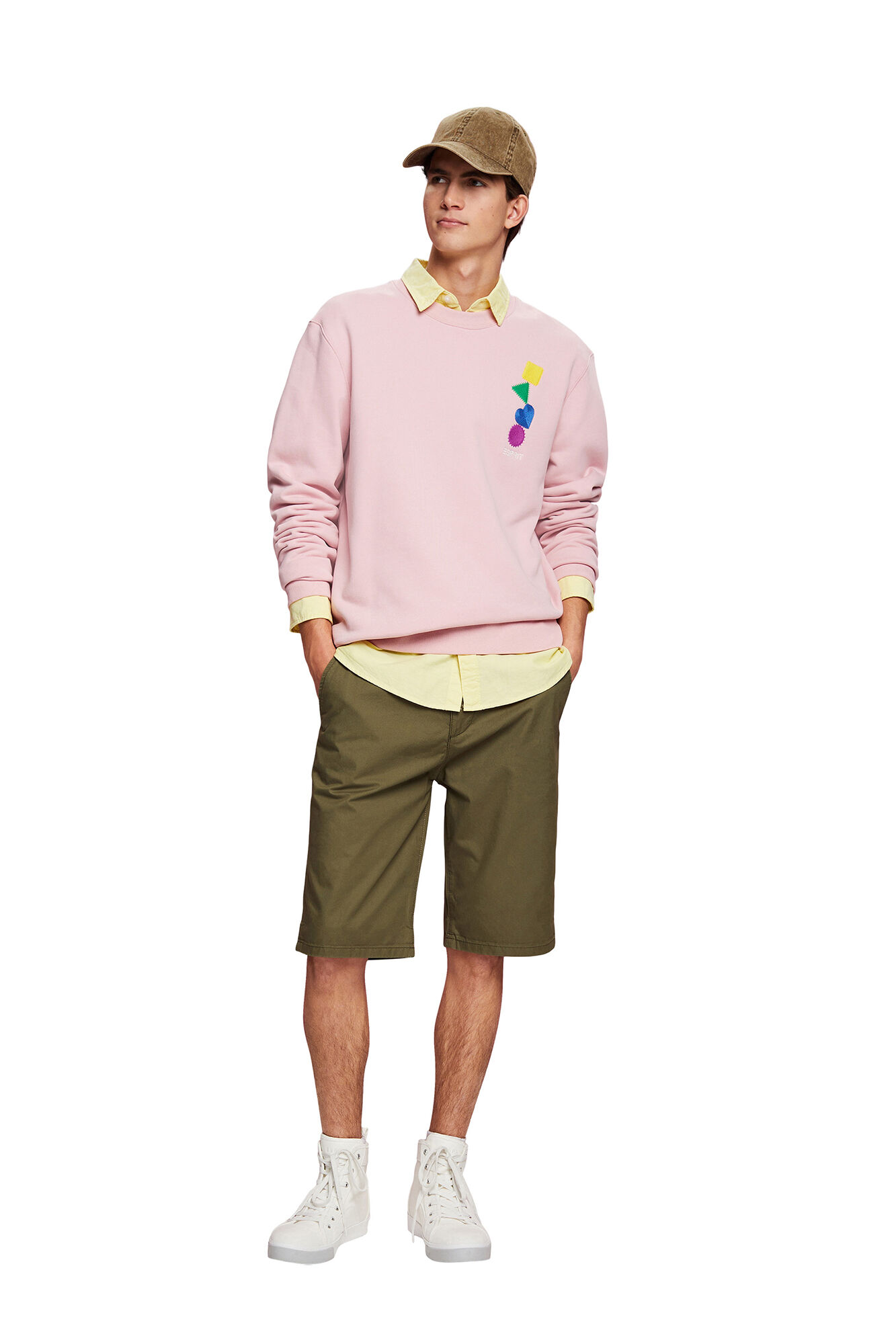 Bermuda chino 100% algodão sustentável - cáqui