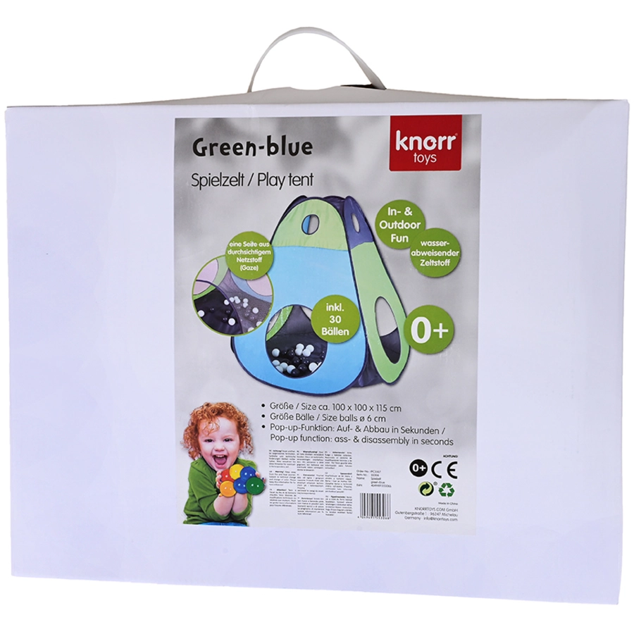 knorr toys® Spielzelt Green-blue  inkl. 30 balls blau