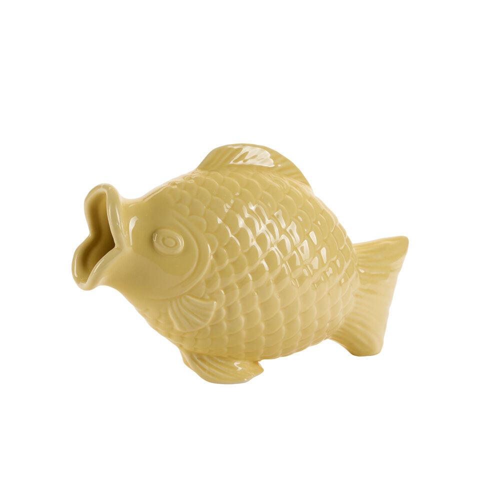 Bahne Interior  Fiske vase liggende, gul - 24,5cm