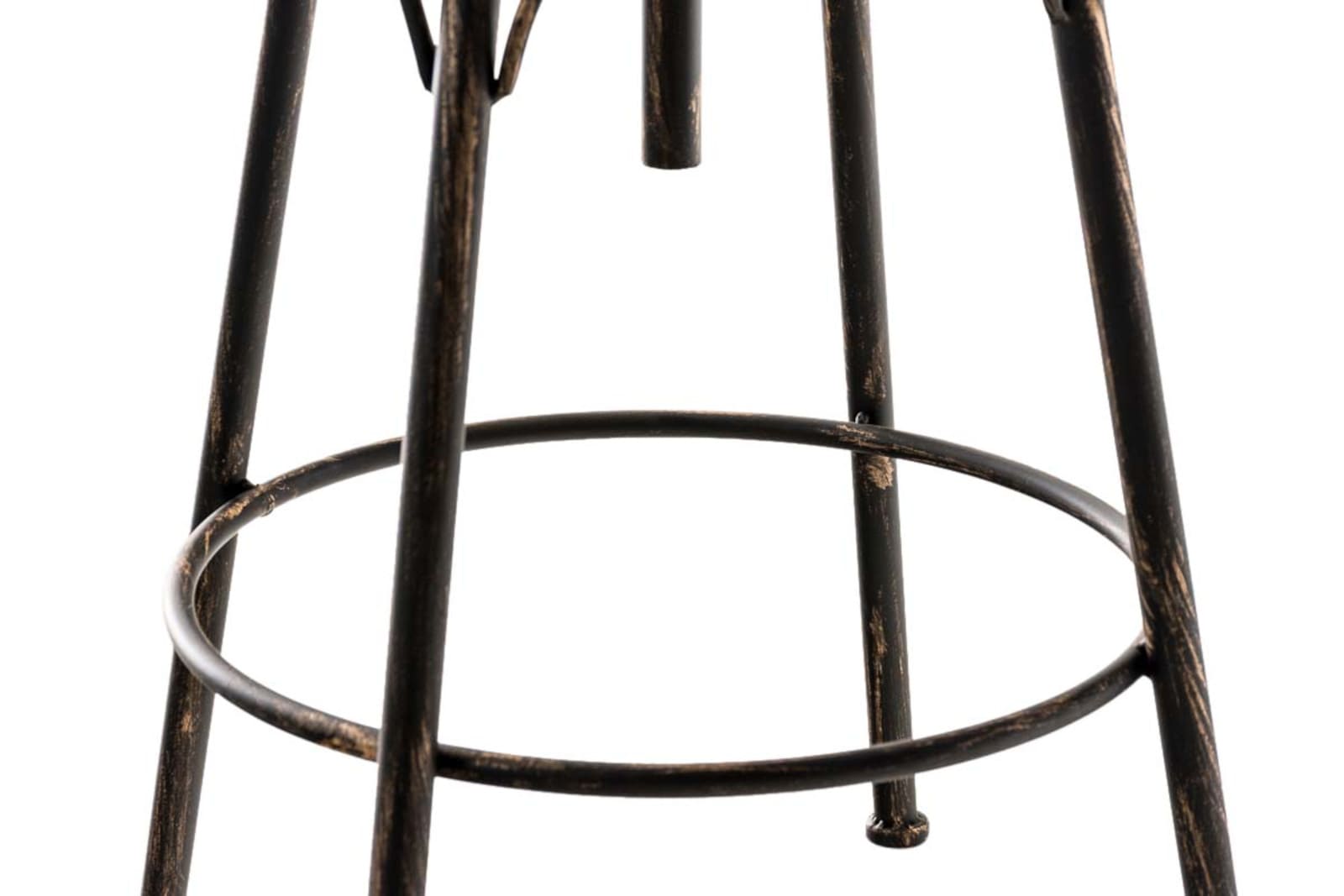CLP 2er-Set Barhocker Beam Mit Holzsitz Und Metallgestell I Sitzhocker mit runder Sitzfläche I Höhenverstellbar Drehbar