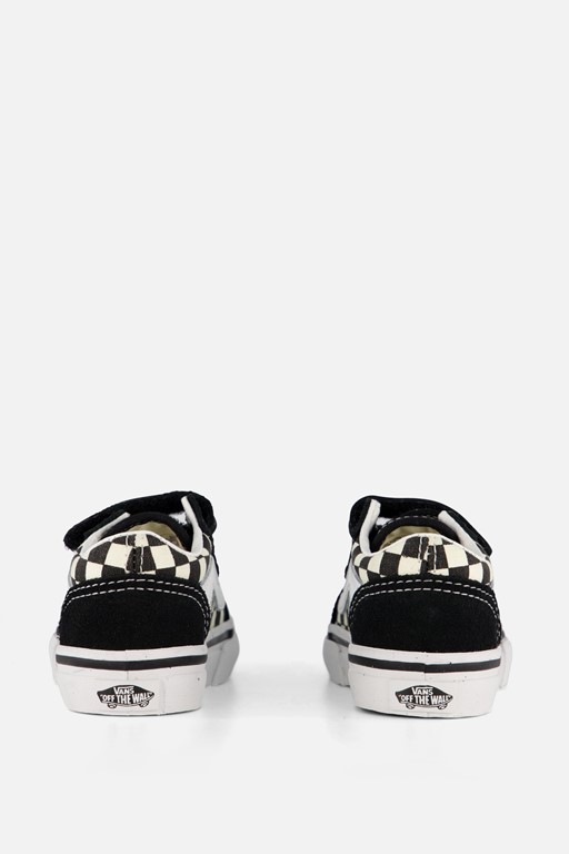 Vans Old Skool V Checkerboard Sneakers zwart Leer