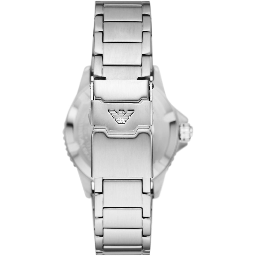 Emporio Armani Diver GMT Silbrig / Schwarz & Grün