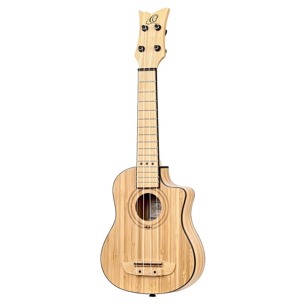 Ortega RUNAB-SO Bamboo Series Soprano Size Ukulele Natural E/A sopraan ukelele met gigbag