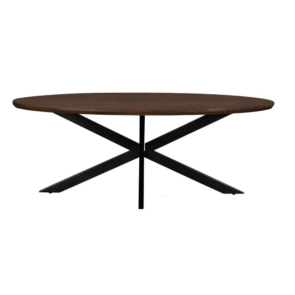 Eettafel Ovaal 240cm - Bruin Mangohout - Matrix-poot - Jesper