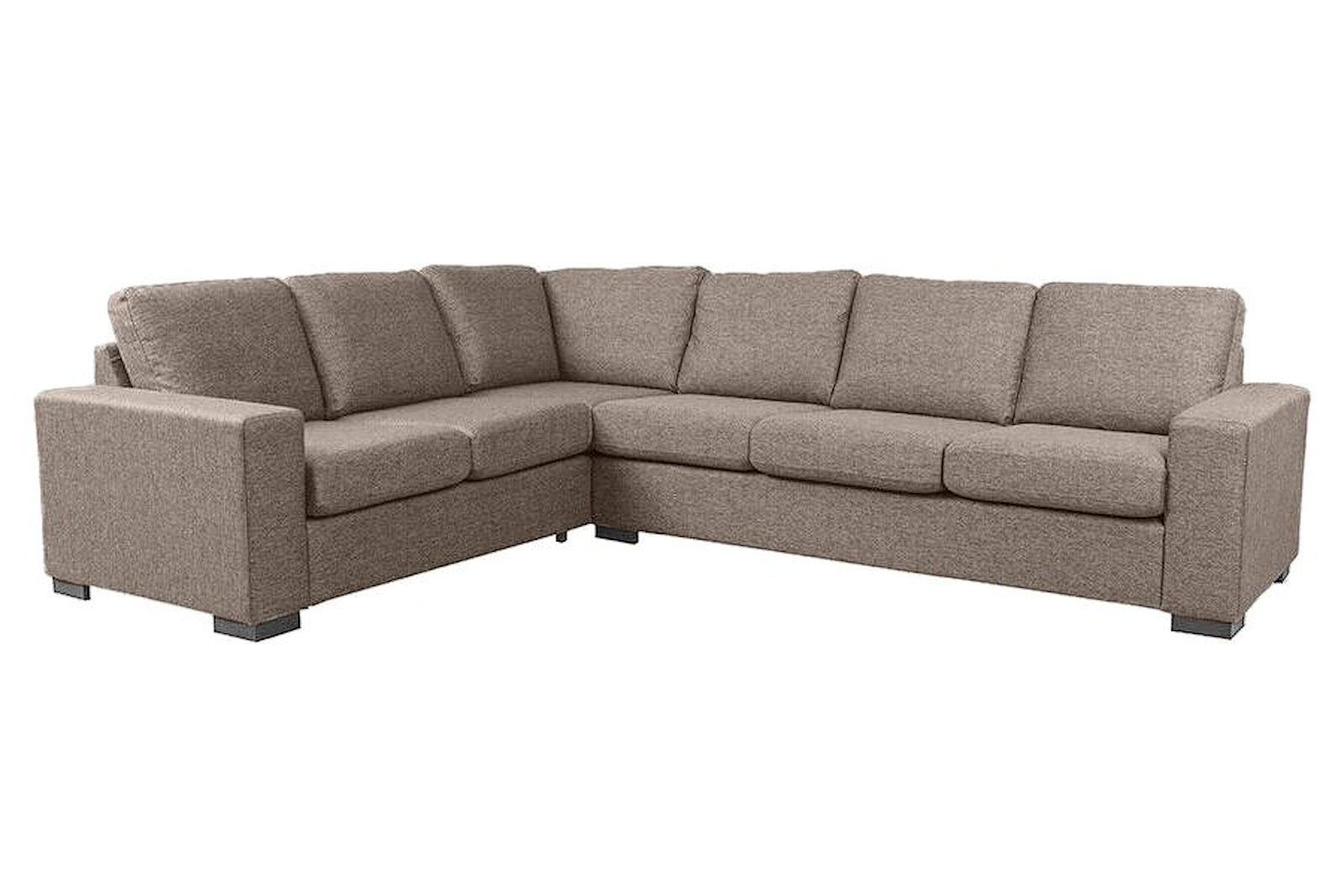 Max hjørnesofa 23 hjørne i tekstil Neve 16 beige/greige med sorte ben