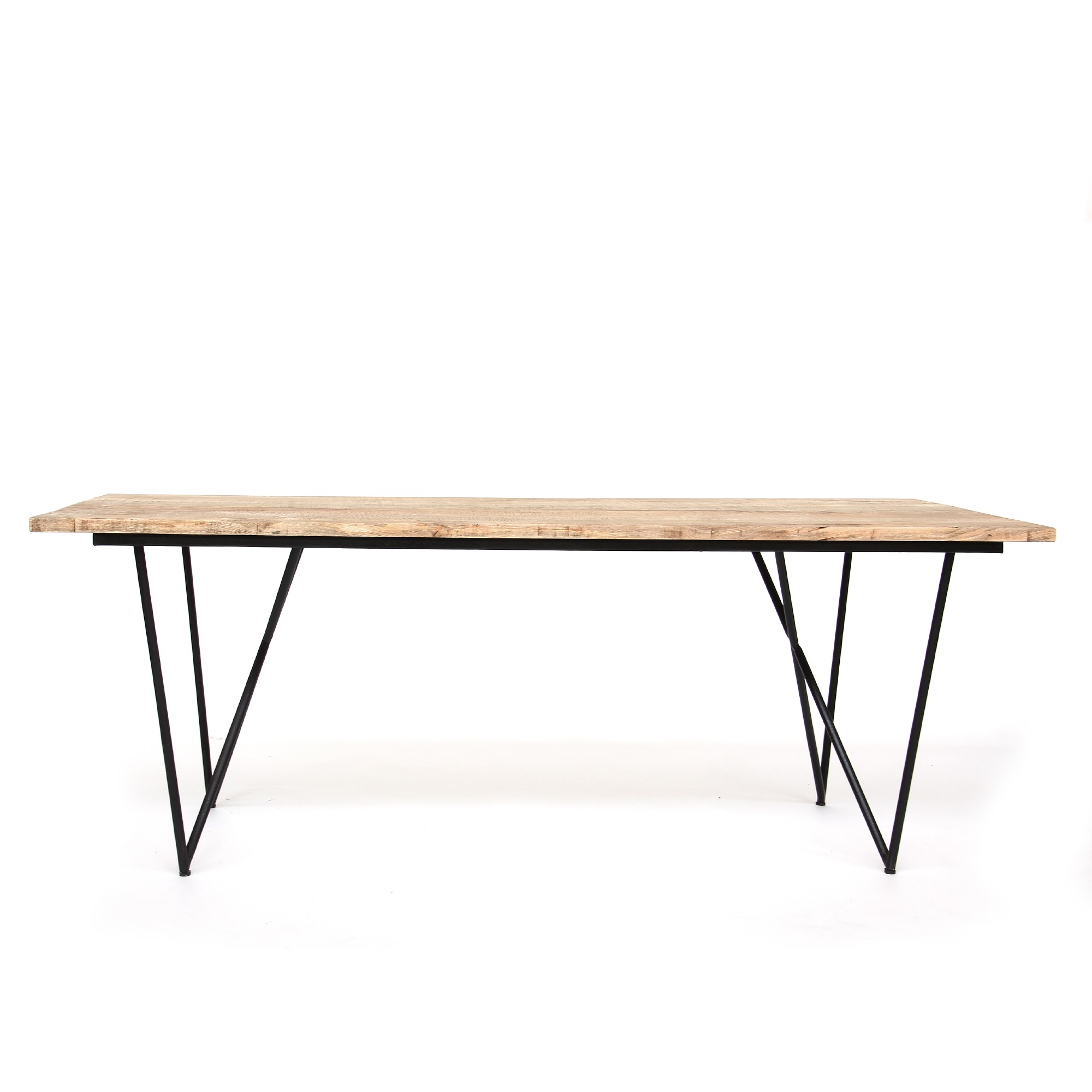Esstisch 'Brendon', natur, schwarz, B 200 cm, T 90 cm, H 75 cm von fischer's lagerhaus
