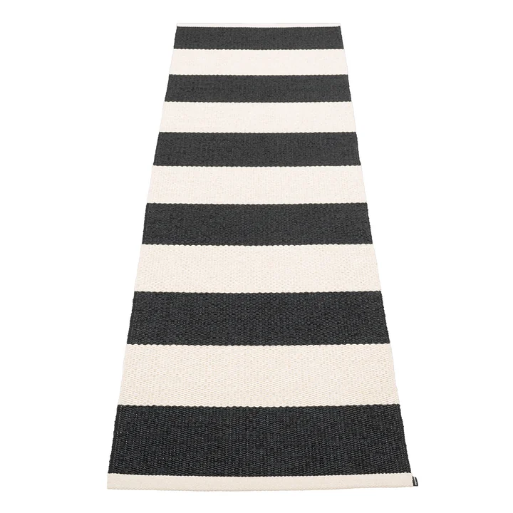Pappelina - Bob Teppich, 70 x 225 cm, black / vanilla