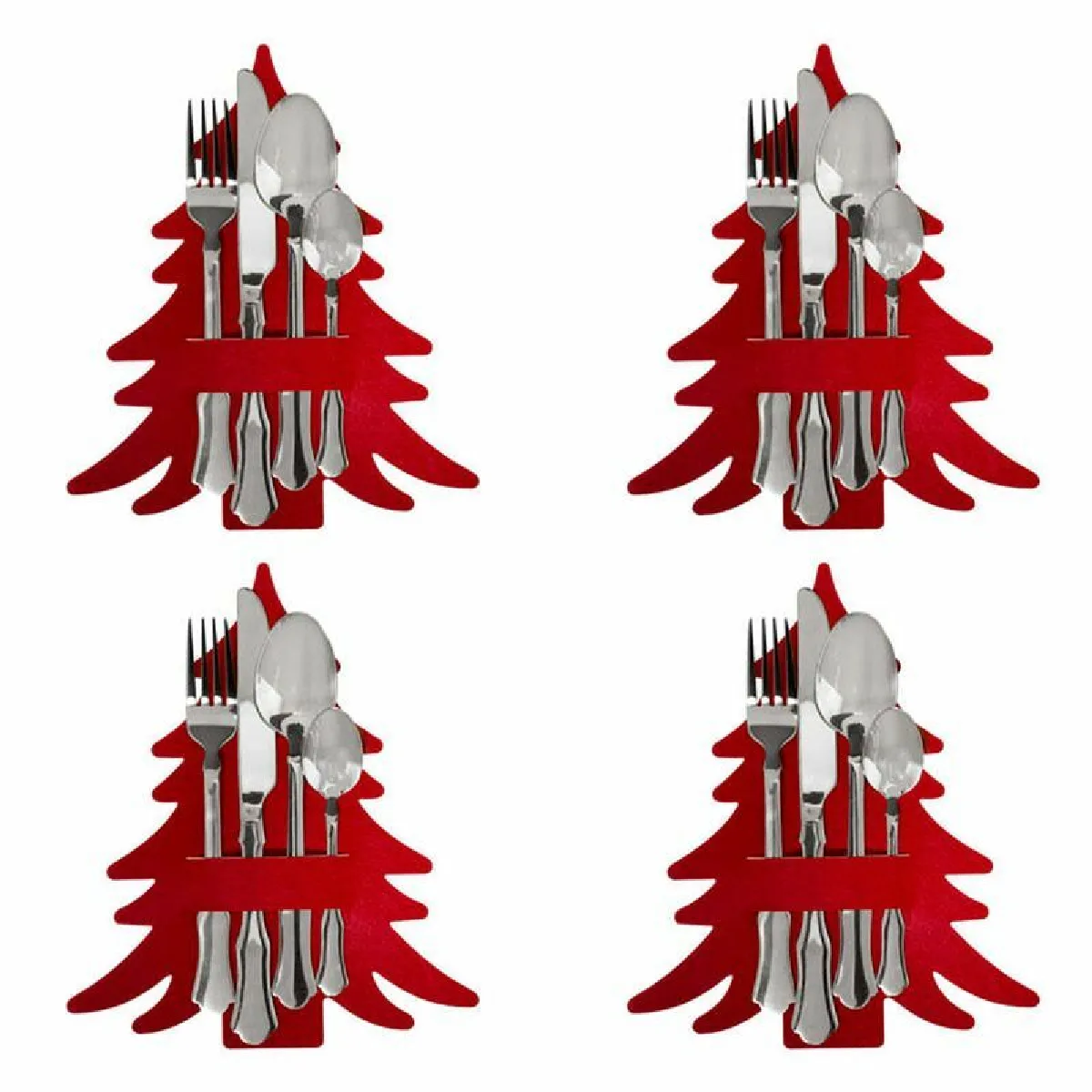 Porte-Couverts Sapin 25 cm Rouge