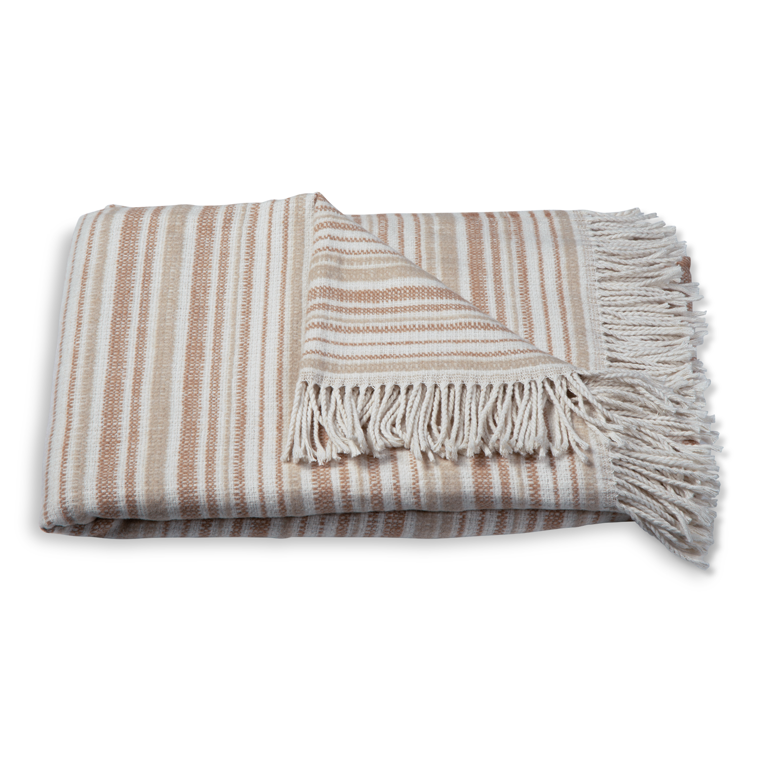 Atmooz Plaid Autumn â 150x200cm â Sand|Naturel â Katoenmix â Franjes
