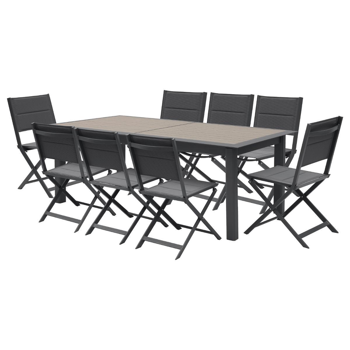 TABLE ALLURE ALUMINIUM MUSCADE GRAPHITE 12 PLACES