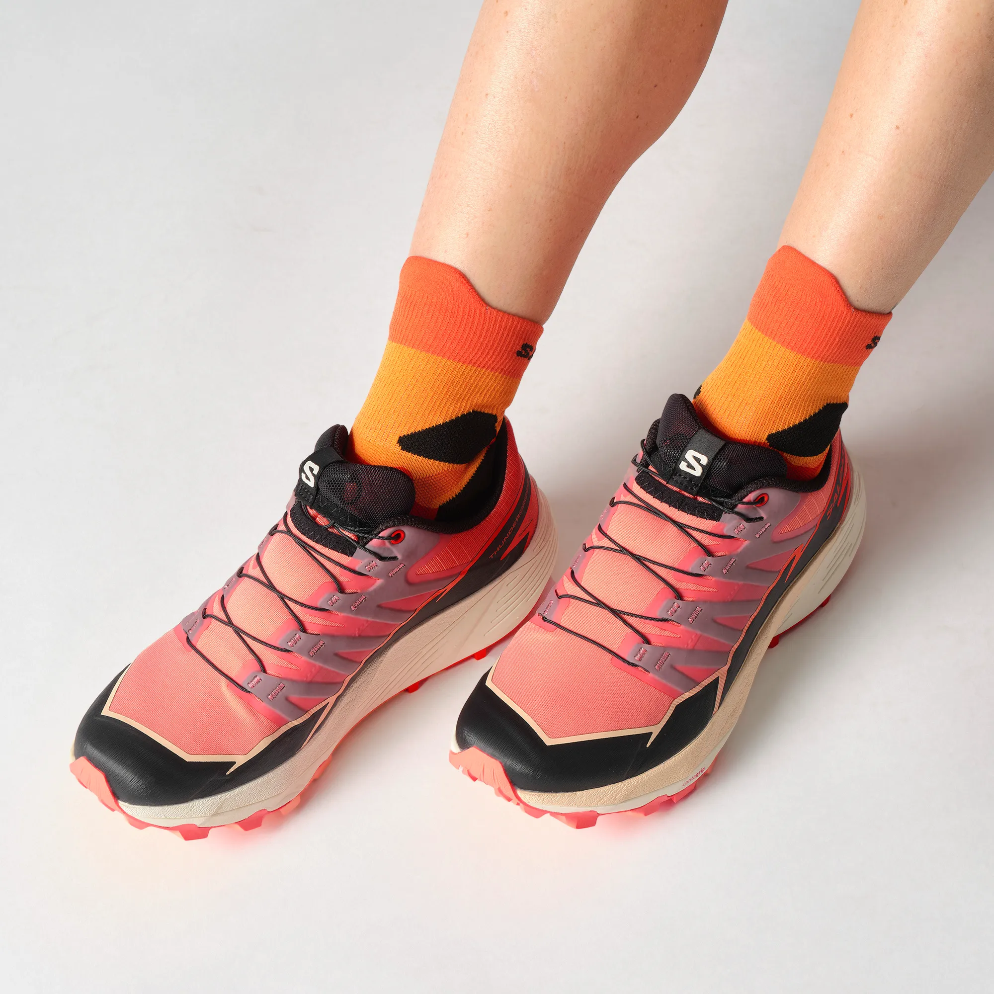 Salomon Women's Thundercross Fusion Coral/black/red Orange