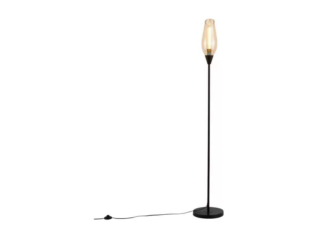 Grande lampe abat-jour verre ambré - Barletto