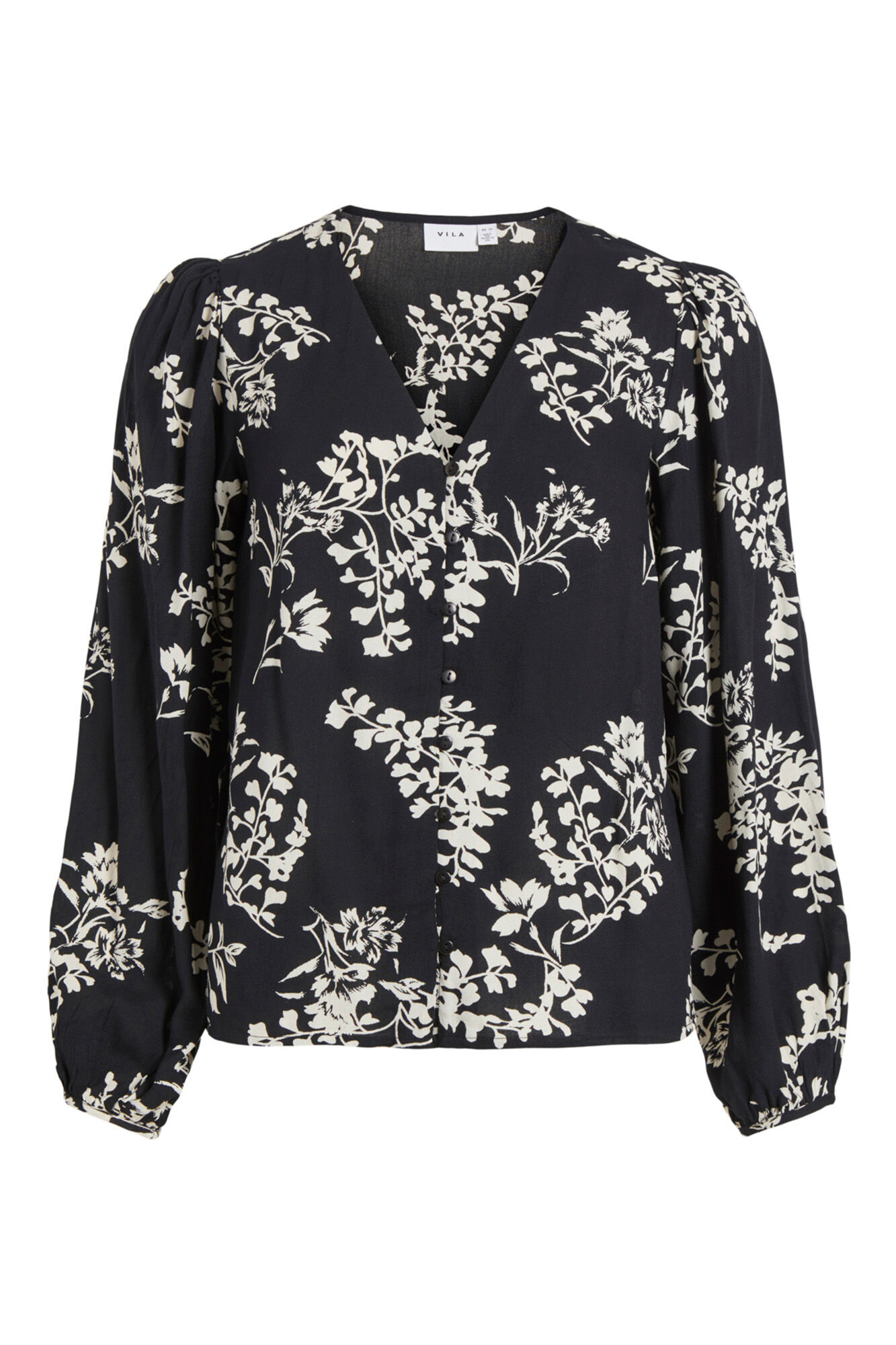 Blusa com ombros bufantes - Preta