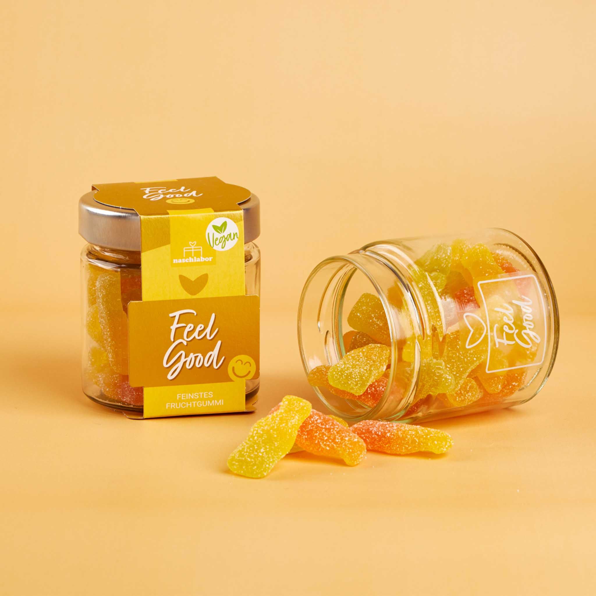 naschlabor 8 Gläser Fruchtgummi Vegan Feel Good Groß-Verpackung