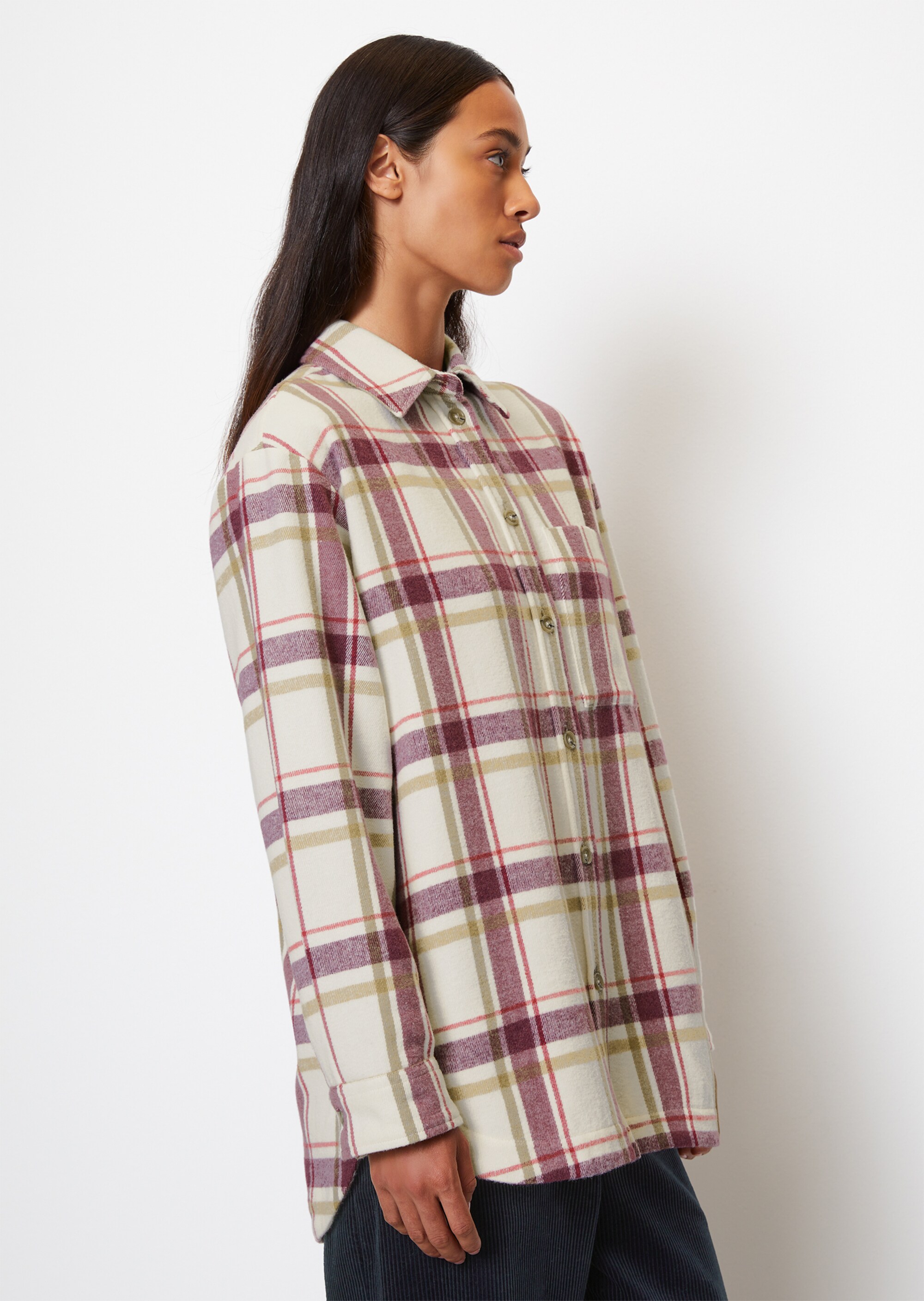 Flanell-Bluse relaxed mit soft gerauter Oberfläche