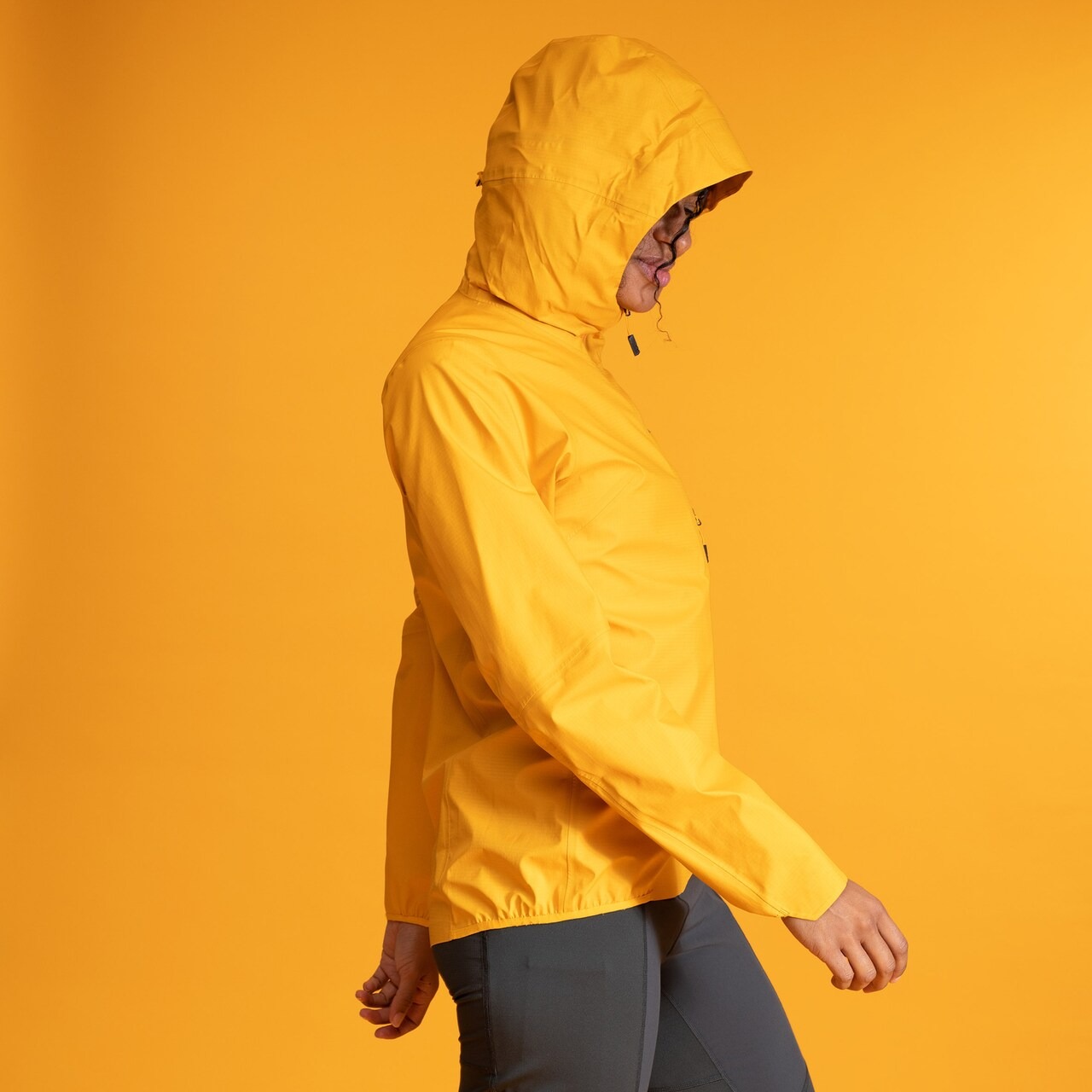 Y LightLine Air 3L Shell Jacket Dame Mango Yellow/Dark Shadow Grey