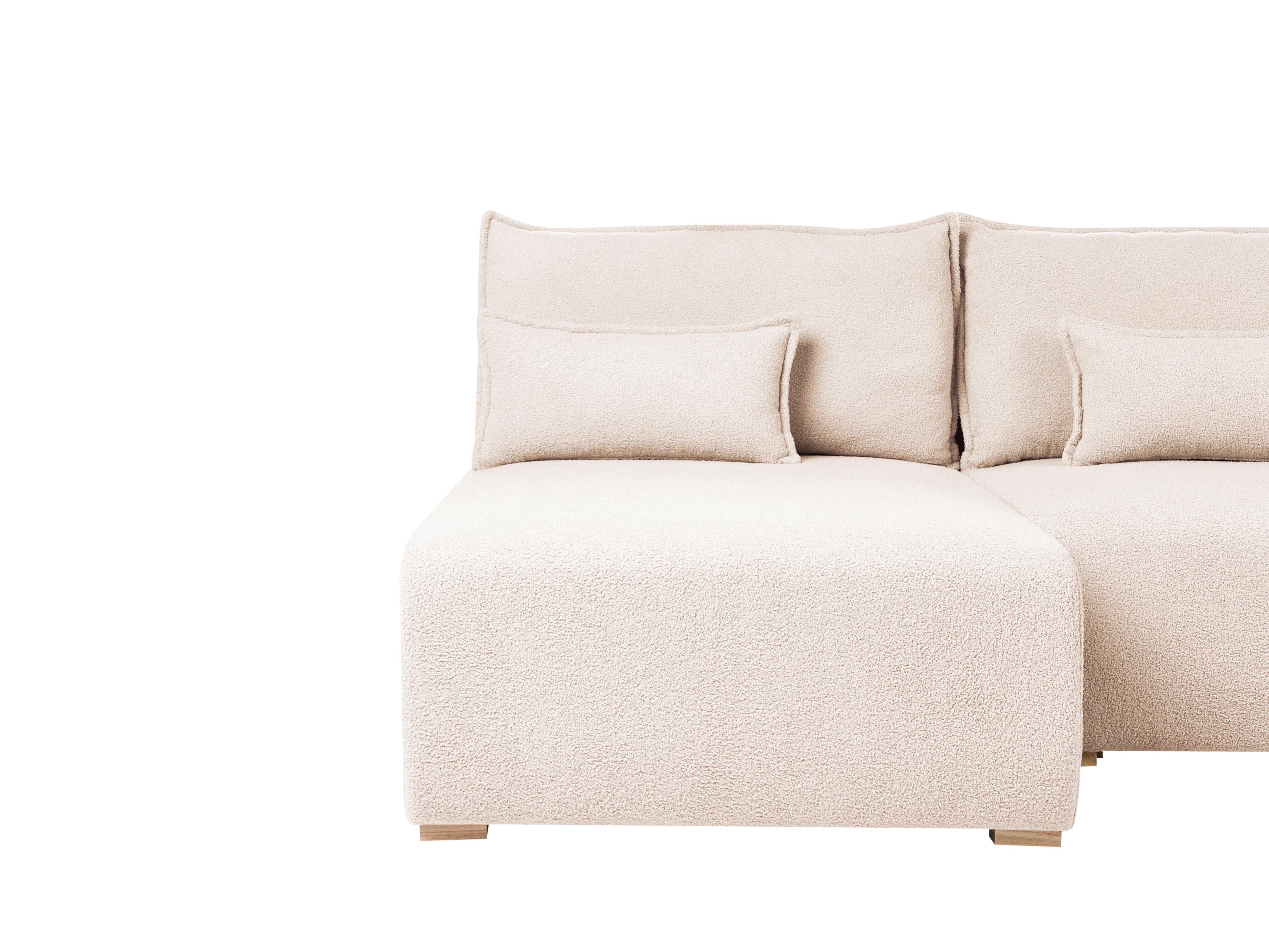 Modulaire hoekbank NERBO Bouclé Beige rechtszijdig