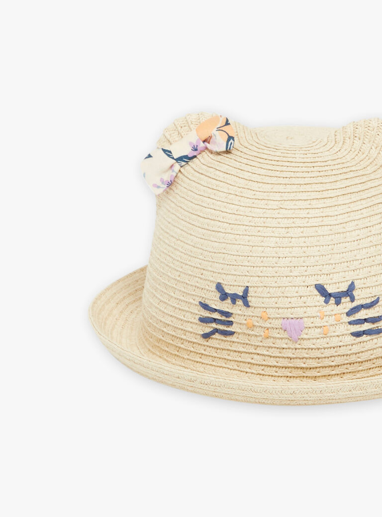 Chapeau de paille avec bande à motif