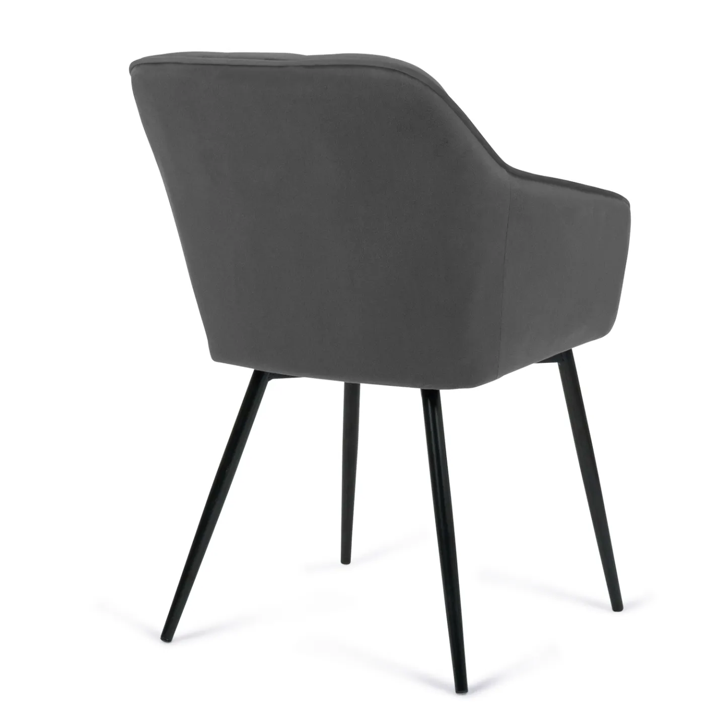 Lot de 2 chaises de salle à manger, fauteuils de table MADY en velours gris foncé