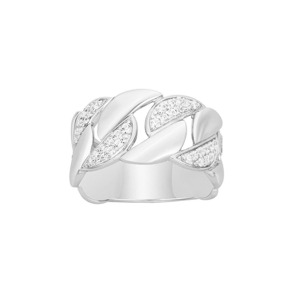 Bague en Argent avec oxyde de zirconium blanc