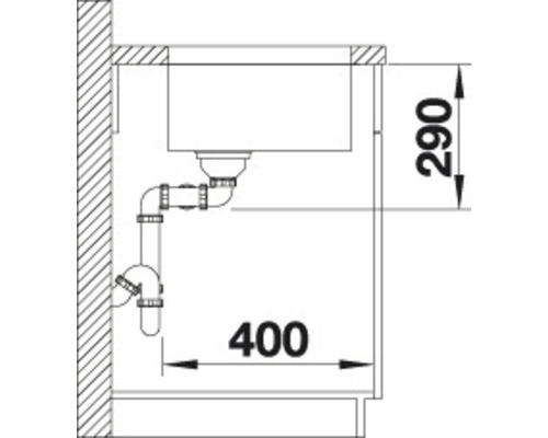 Blanco ANDANO 400/400-U spoelbak, 865 x 440 mm, roestvrij staal, 522987