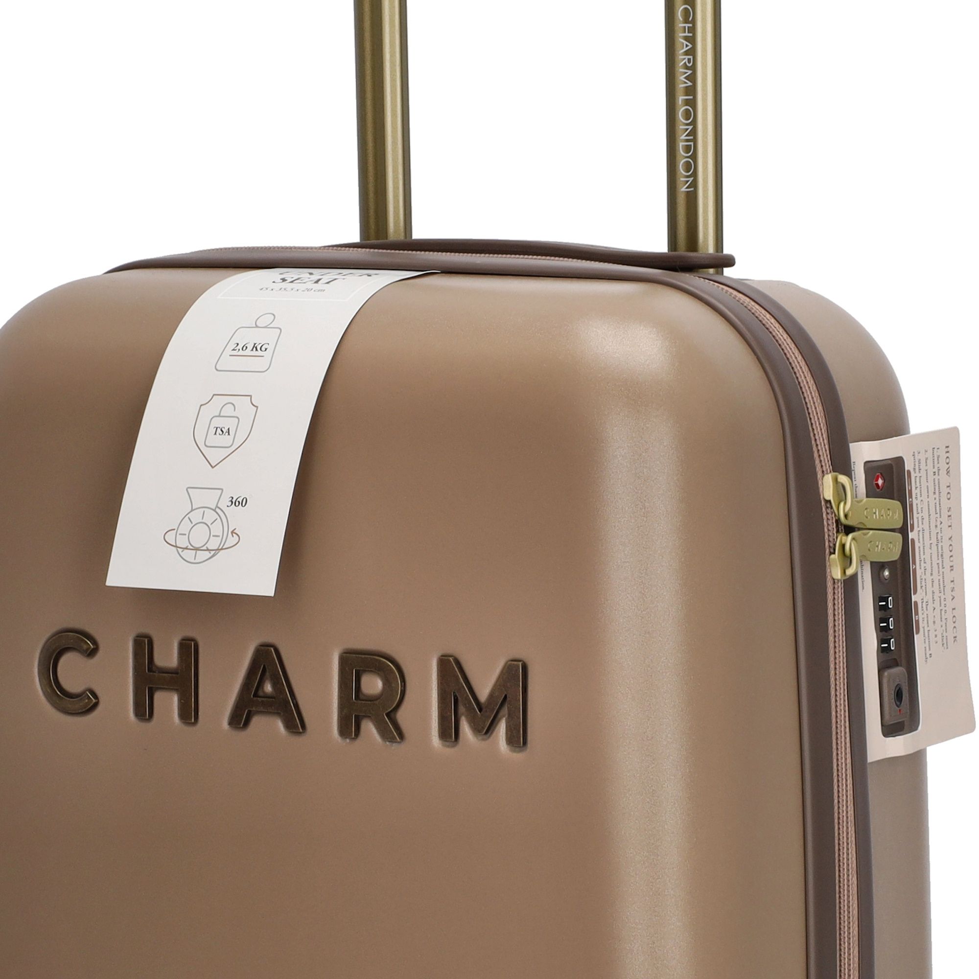 Charm London Capetown Underseat Koffer Taupe