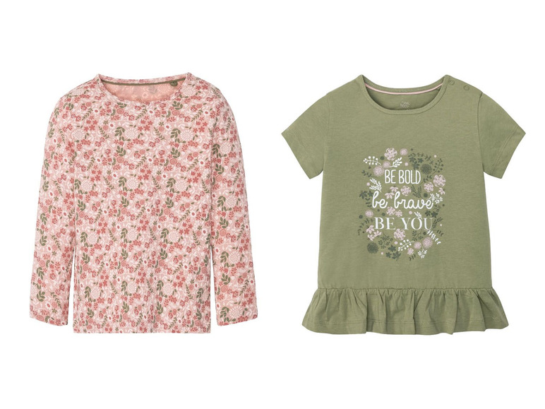 T-shirts voor meisjes, set van 2, katoen en polyester