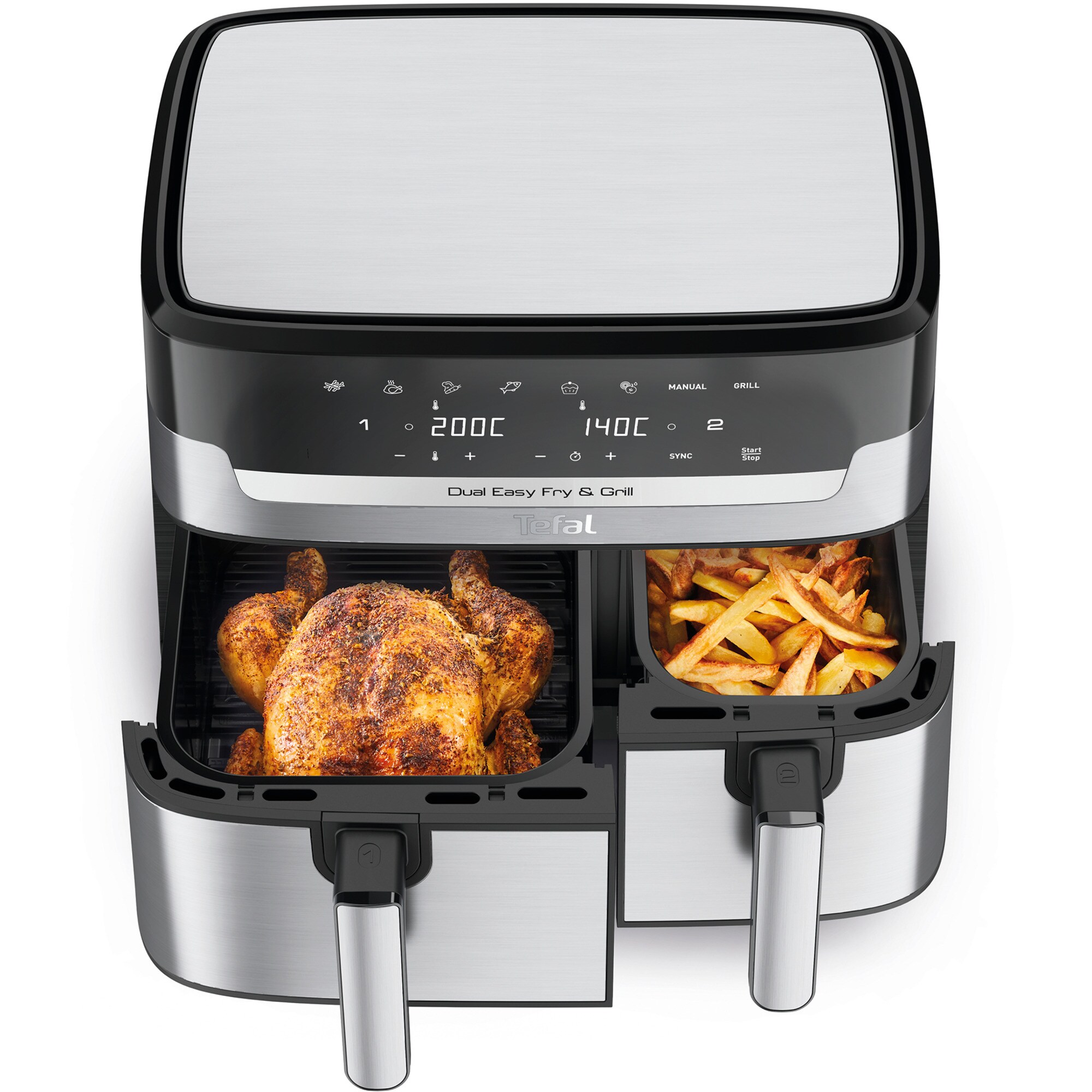 Tefal Heißluftfritteuse Doppel-Heißluftfritteuse Dual Easy Fry & Grill