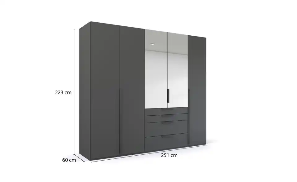 Drehtürenschrank 251 cm 5 Stück