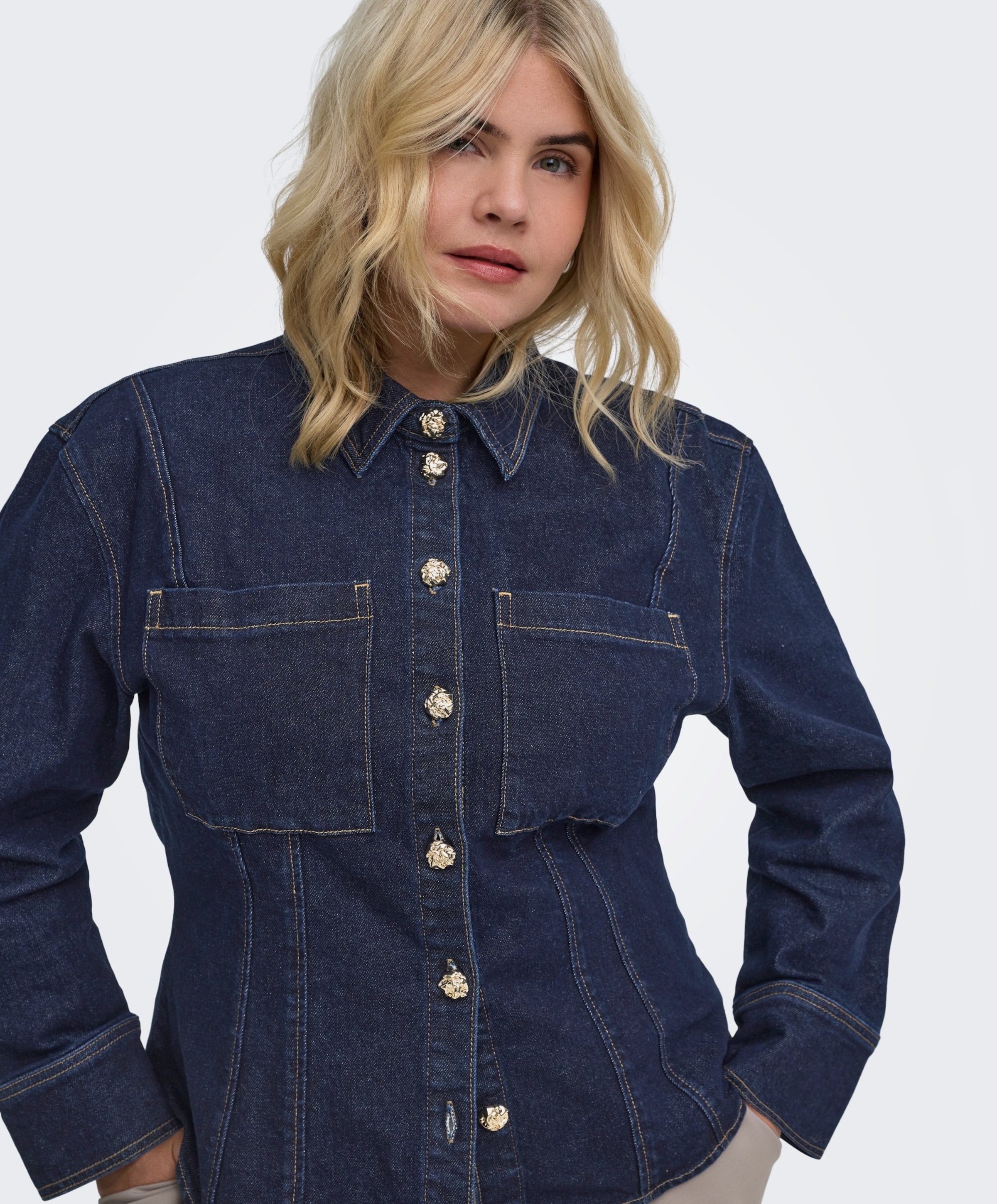 Only Carmakoma Dames blouse blauw