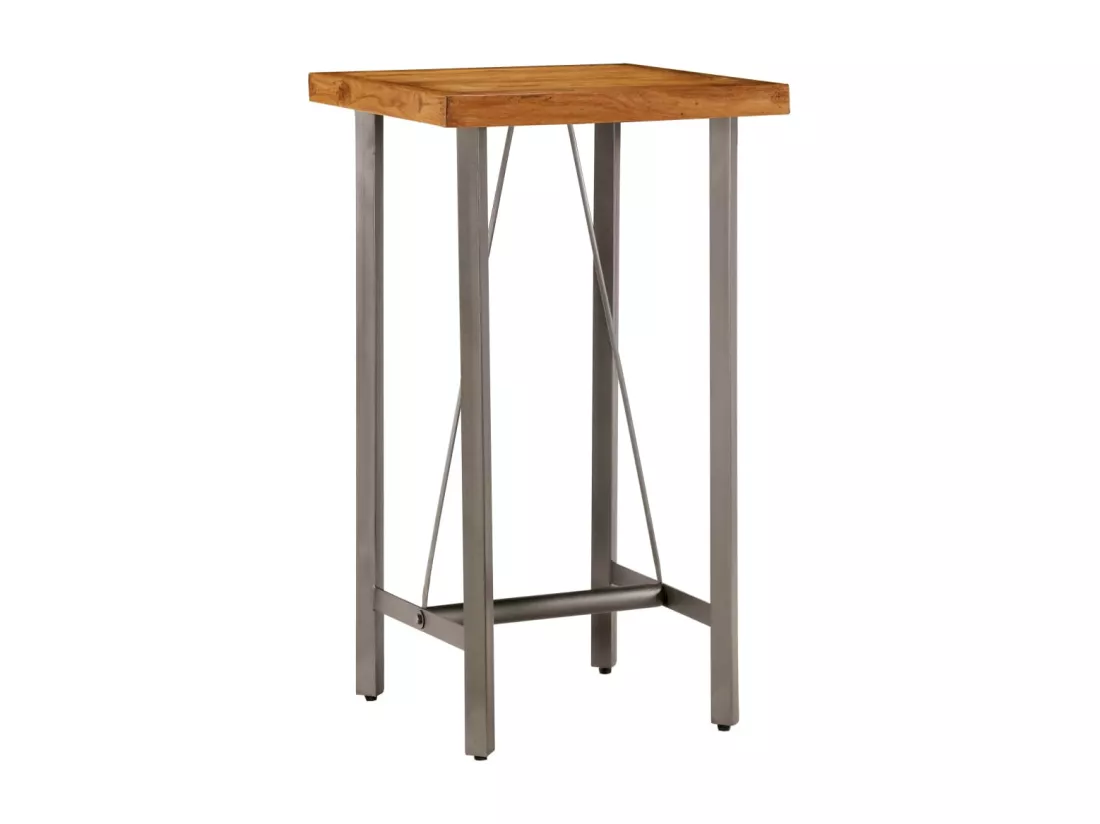 Table de bar Teck recyclé massif 60x60x107 cm