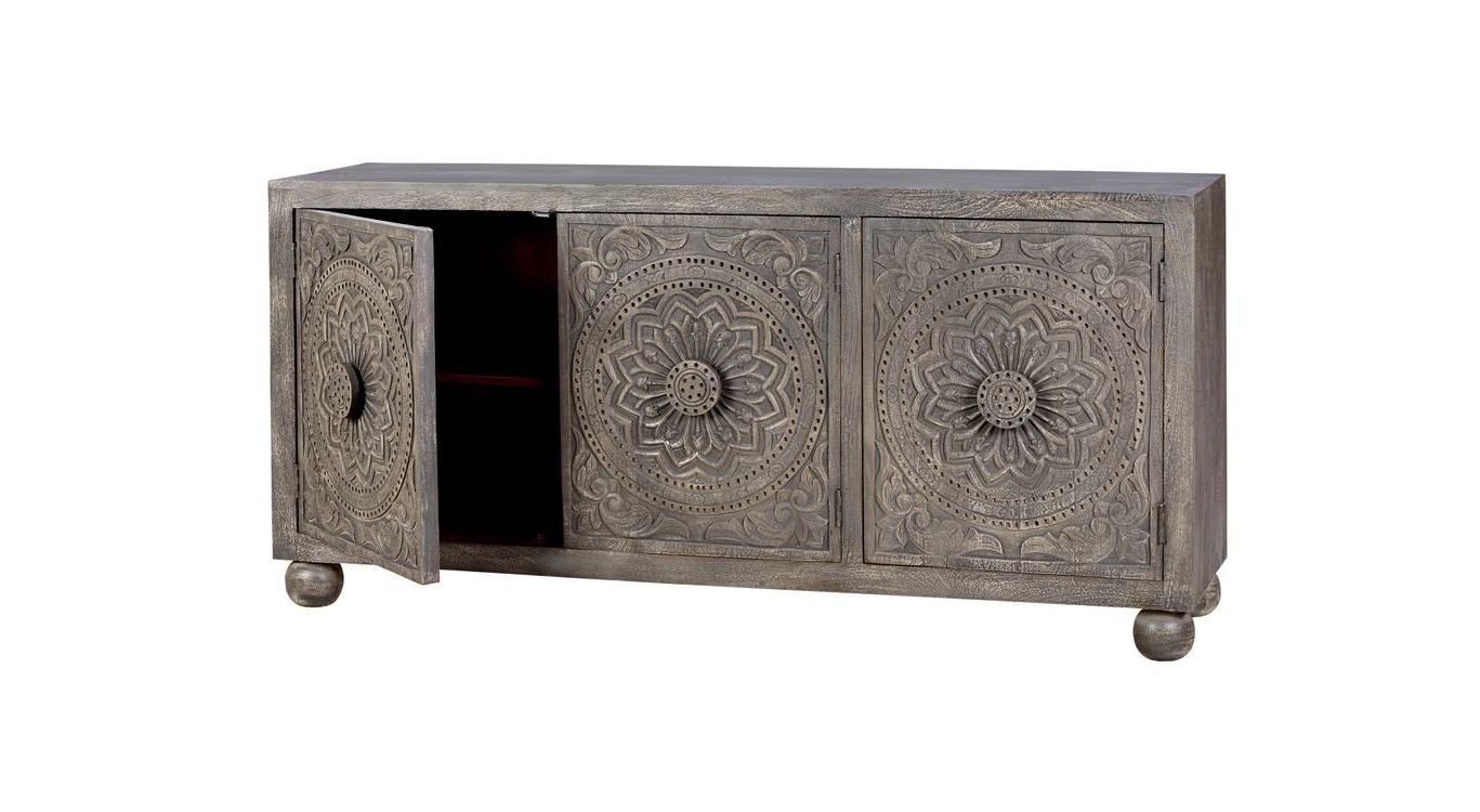Bahut bois gris 172x43x82cm